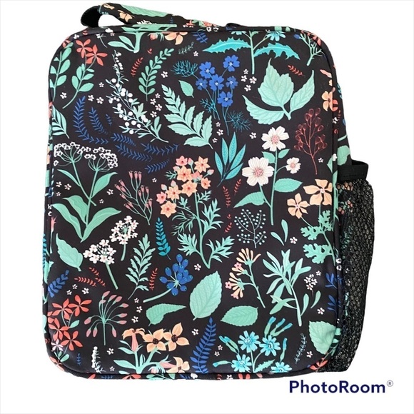Insulated Lunch Bag Floral Print Hap Tim Black - Picture 2 of 4
